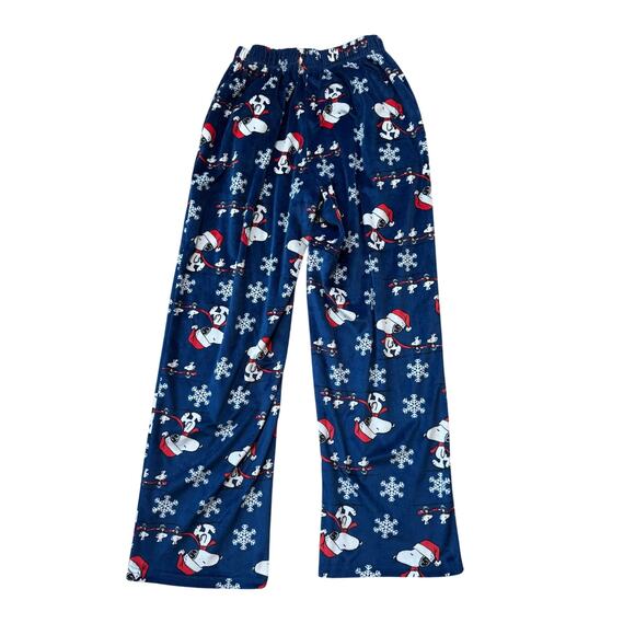 Peanuts Fleece Christmas PJ/Lounge pants; Snoopy & Snowflakes size Small - Picture 1 of 8